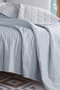 L'essentiel linge de maison Juego de colcha doble Azul claro y gris